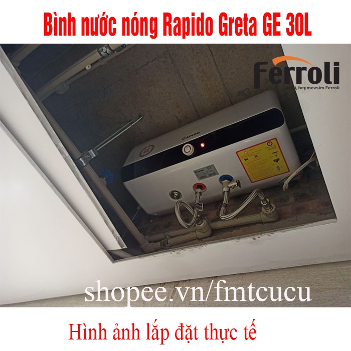 Bình nóng lạnh Ferroli Rapido 30 lít ngang