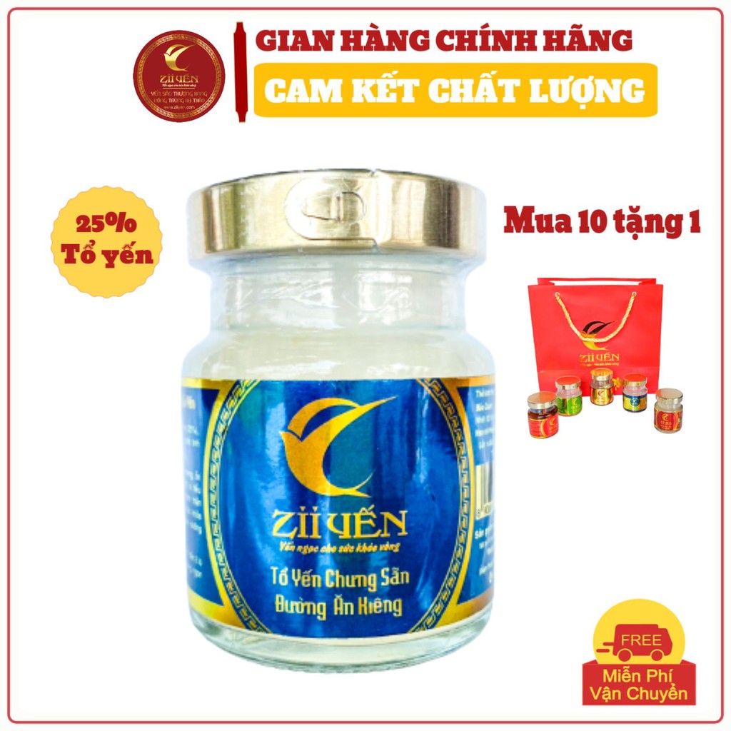 25% tổ yến - Nước yến sào chưng đường ăn kiêng ⚡ZIIYEN⚡ yến sào khánh hòa cao cấp | 70ml