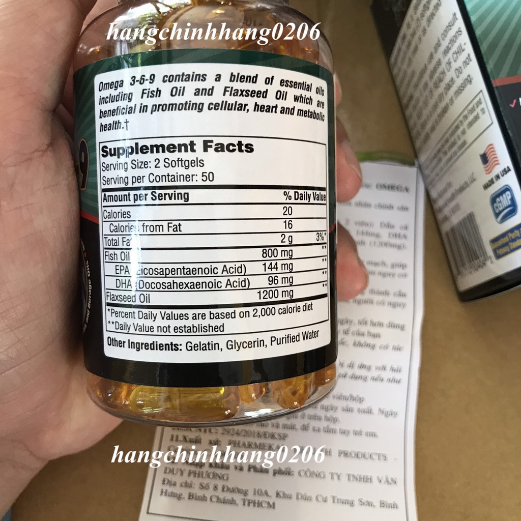 Viên uống Viên Dầu Cá Omega 369 Pharmekal 100 viên