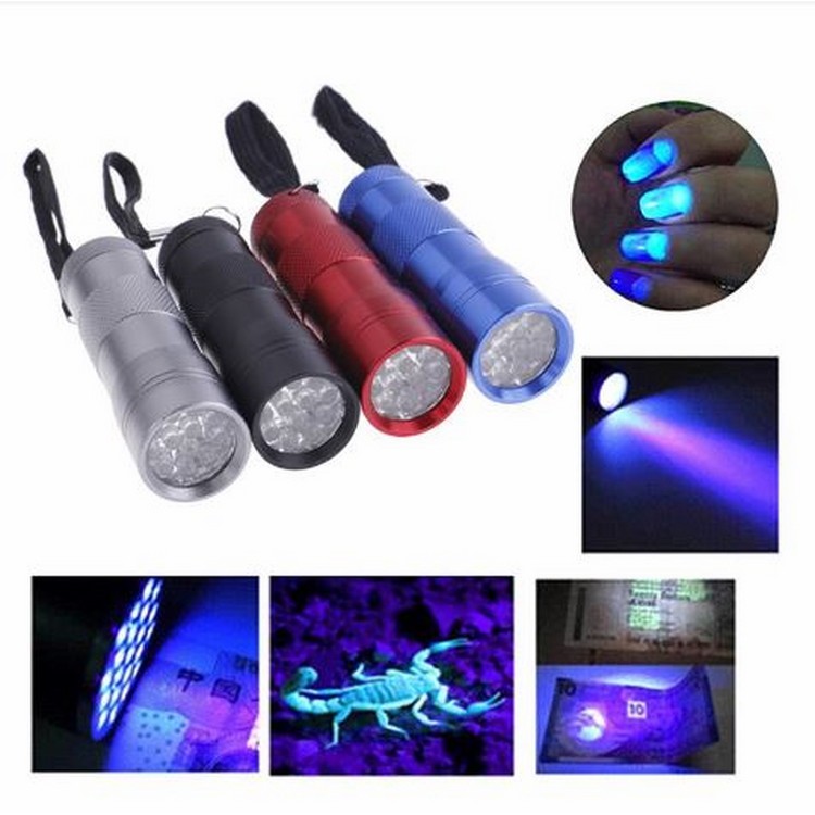 Đèn uv làm khô sơn móng tay soi phát hiện tiền, tem chống hàng giả, hàng loại 1 nhôm cao cấp