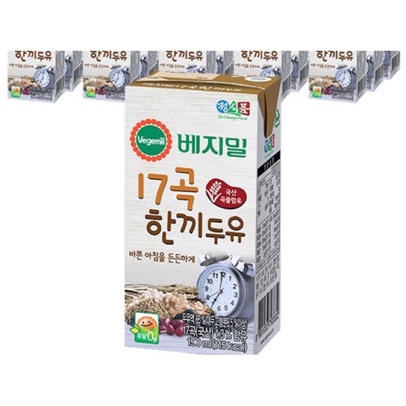 Sữa 17 loại hạt ngũ cốc Vegemil thùng 16 hộp 190ml date mới