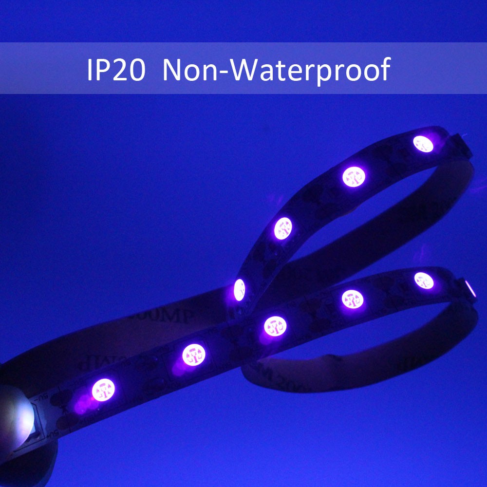 Đèn led Dây 5v ultraviolet 395-405nm 5050 smd ip20 ip65 Chống Thấm Nước Với Công Tắc 304 Màu Dạ Quang Tiện Dụng