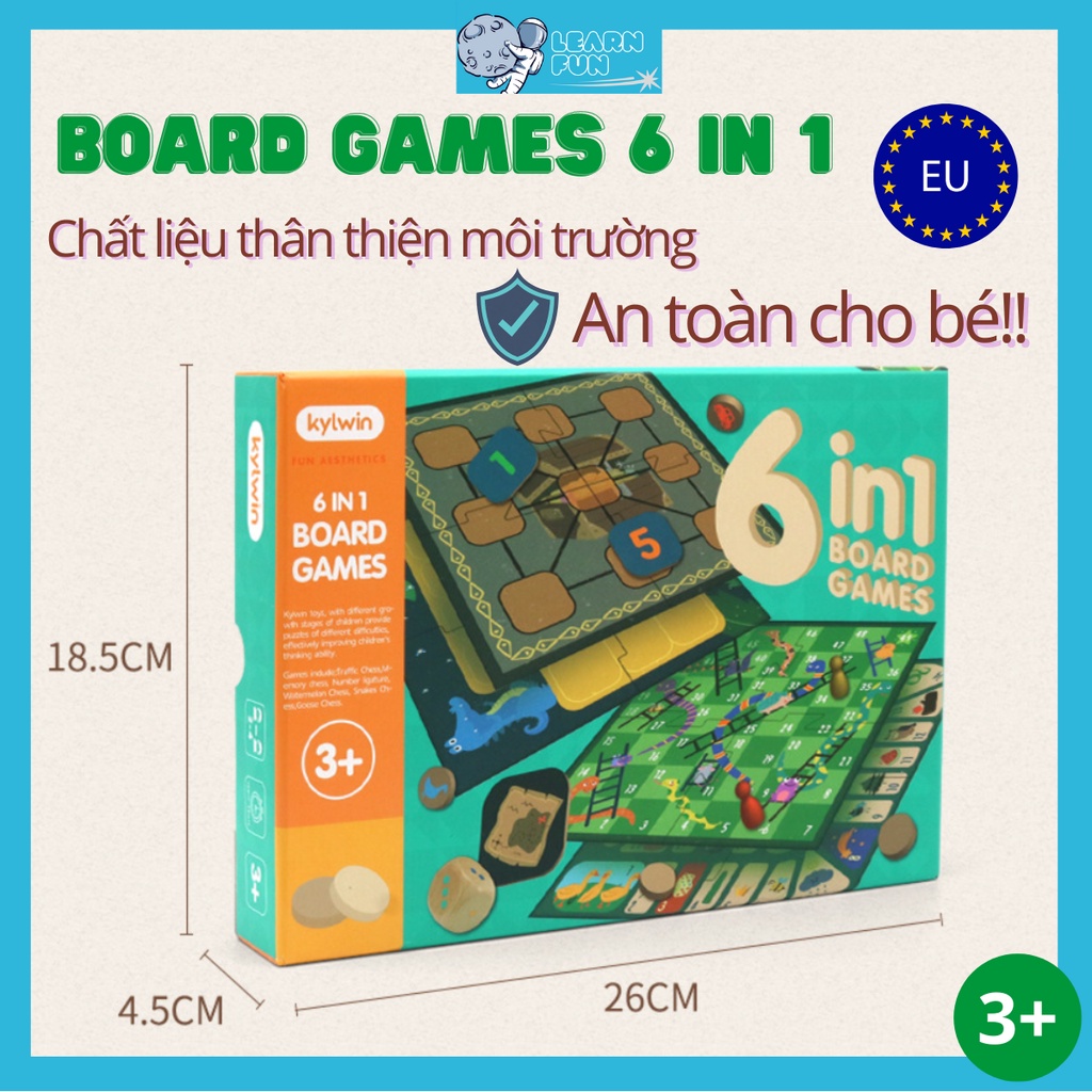 [6 Trong 1] Bộ đồ chơi thông minh dành cho trẻ em Board Game Cho Bé phát triển tư duy sáng tạo cho trẻ