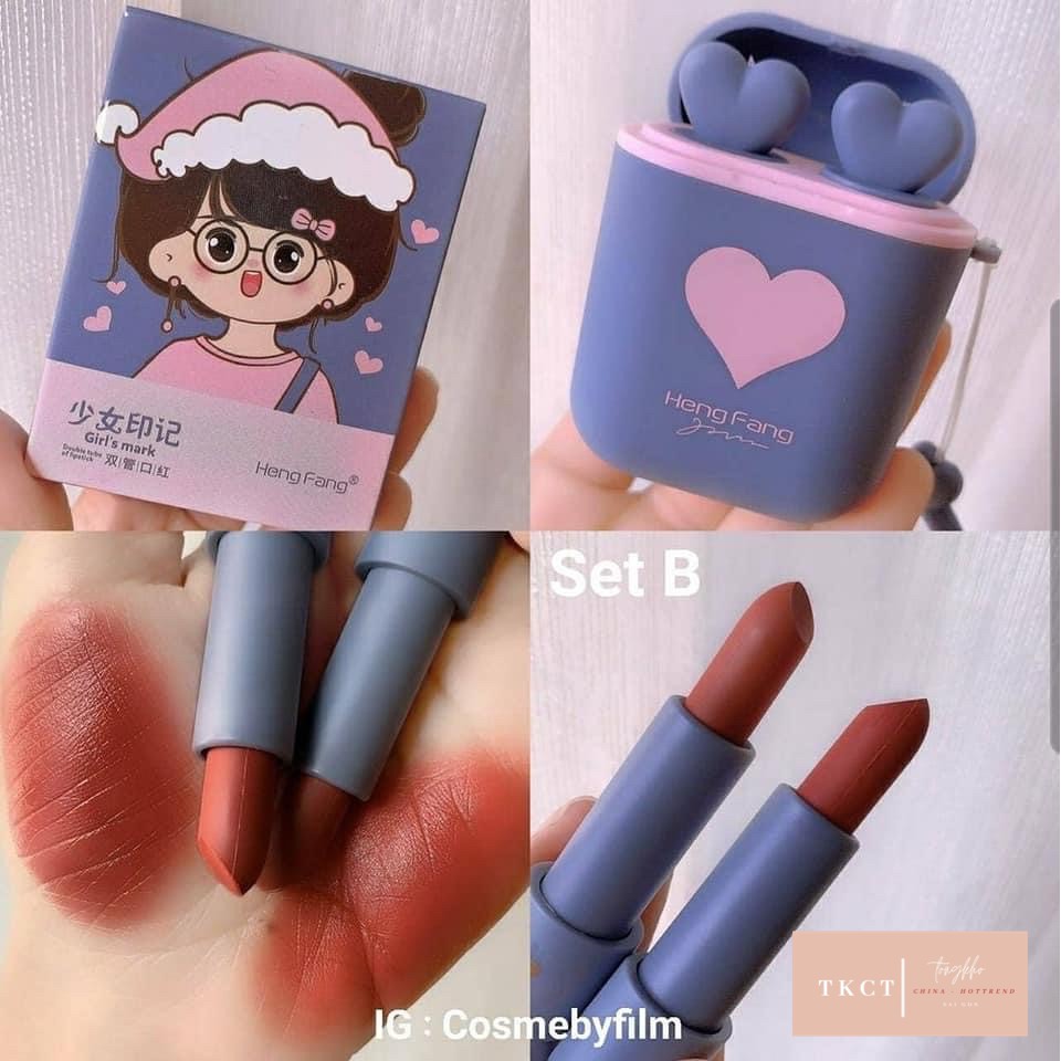 Son Hengfang Hình Airpod Tai Nghe Set 2 Cây TONGKHOCHITUE , Son Môi Cute Nội Địa Trung | BigBuy360 - bigbuy360.vn
