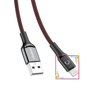Cáp sạc nhanh lightning vivan vzl100 2.4a 100cm tự ngắt điện khi sạc đầy cho iphone