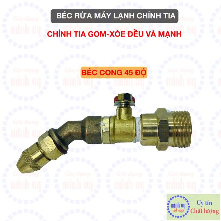 Đầu béc rửa máy lạnh điều hòa dùng cho máy rửa xe chỉnh áp - đầu chỉnh được - ngắn/cong