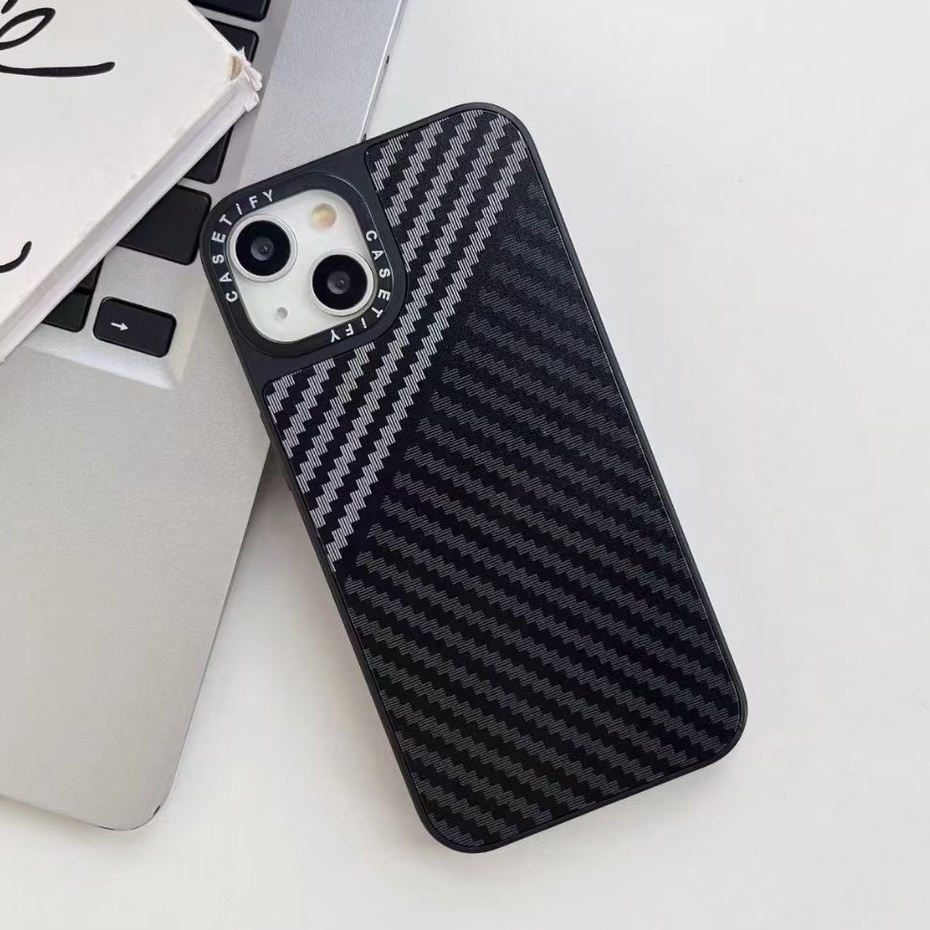 Mới! Ốp Điện Thoại Da Nhám Kết Cấu Sợi Carbon Cho iPhone 14 Pro Max X XR XS Max 11 Pro Max 12 Pro Max 13 Pro Max