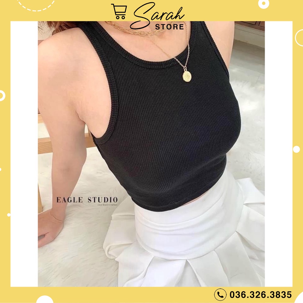 Áo Ba Lỗ Nữ Croptop Thun Tăm Ôm Body Trơn Màu ĐEN | TRẮNG | Da | Ghi Ulzzang