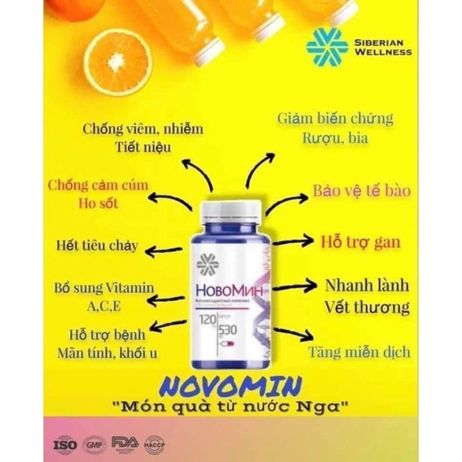Viên uống chống oxy hóa, phục hồi tế bào khỏe mạnh Siberian Novomin Formula 4 – 120 viên