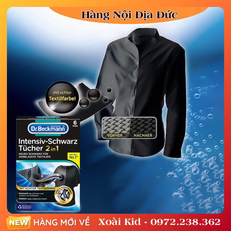 Giấy giặt đen, giấy nhuộm màu quần áo HEITMANN và Dr Beckmann của Đức - Mẫu mới nhất