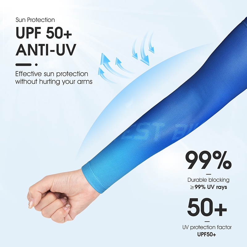 Găng cánh tay WEST BIKING từ lụa lạnh thoáng khí chống tia UV 400