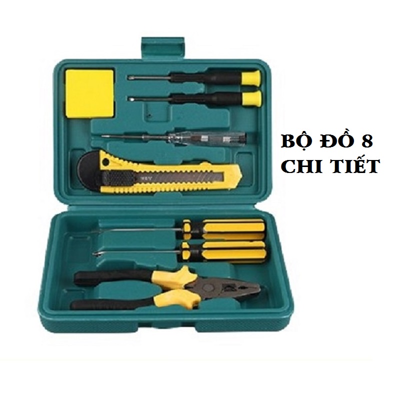 Bộ Dụng Cụ Đồ Nghề Sửa Chữa Dân Dụng Đa Năng 8 Và 16 Món Nhỏ Gọn Kèm Vỏ Hộp Đựng Tiện Lợi
