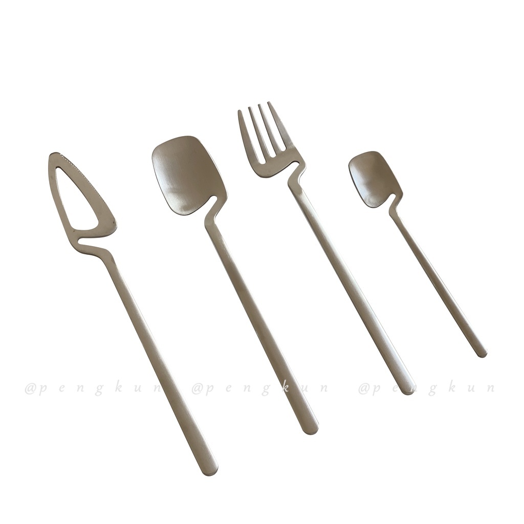 Muỗng Cà Phê Viền Cong Bằng Thép Không Gỉ 304 Phong Cách Nhật Bản