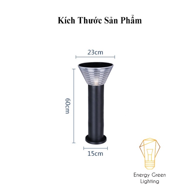 Đèn Cột Sân Vườn Energy Green Lighting Hình Nón DSV-2160 - Chiều Cao 60cm - Sử Dụng Điện Và Dùng Năng Lượng Mặt Trời
