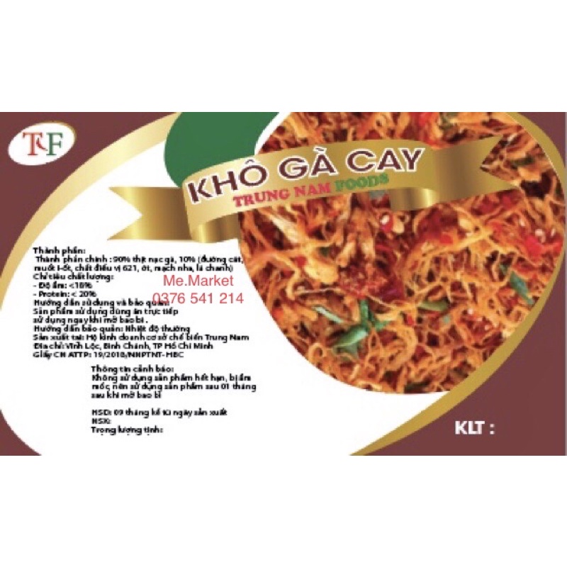 500g KHÔ GÀ CAY LÁ CHANH | BigBuy360 - bigbuy360.vn