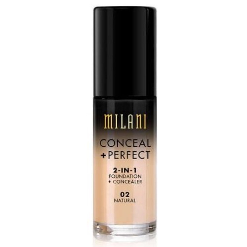 Kem nền Milani conceal + perfect 2-in-1 foundation + concealer [02 - Natural]