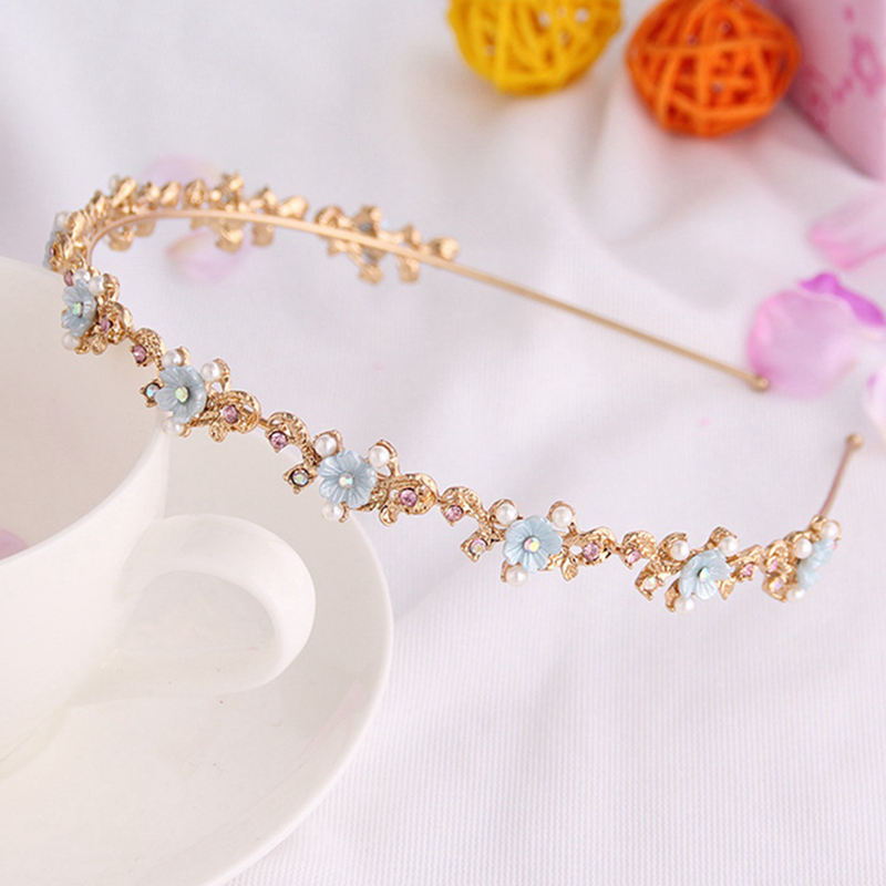 Băng Đô Hợp Kim Đính Đá Và Ngọc Trai Thanh Lịch Cho Nữ