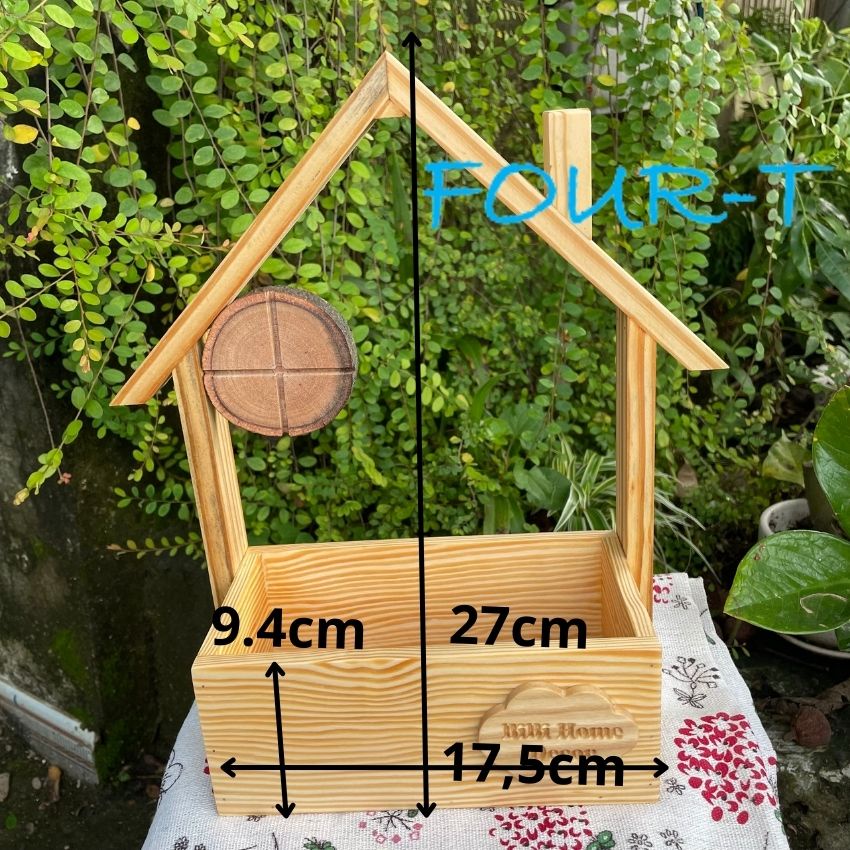 Giỏ Cắm Hoa Bằng Gỗ Thông - Giỏ Hoa Treo Tường - Giỏ Gỗ Đa Năng – Four-T shop