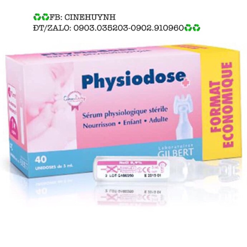 ❤️❤️[NGUYÊN HỘP] NƯỚC MUỐI SINH LÝ Pháp Physiodose/Gier tép hồng - 40 tép❤️❤️