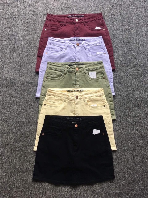 Chân váy jeans nhiều màu có quần