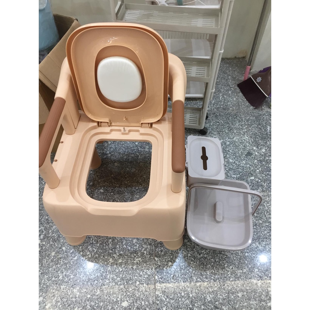 sỉ lẻ bô di động, toilet khử mùi cho người già& bà bầu có tay vịn, tựa lưng, chuẩn đẹp
