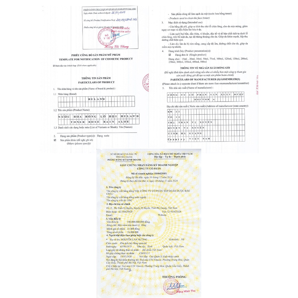 Toner Nước Hoa Hồng Cân Bằng Da Hulan'd DƯỢC BẢO CHÂU Chiết Xuất Lô Hội Dưỡng Ẩm, Se Khít Lỗ Chân Lông | BigBuy360 - bigbuy360.vn