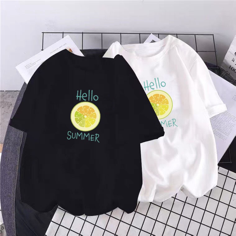 ÁO THUN FORM RỘNG UNISEX IN HELLO SUMMER CỰC ĐẸP