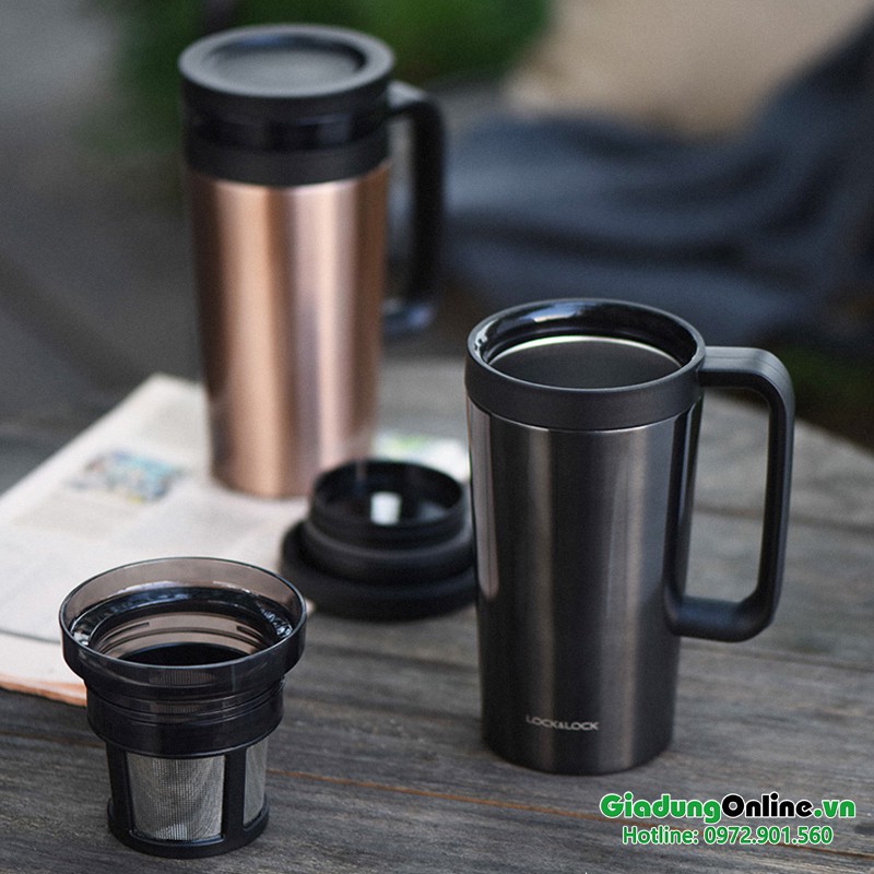 [Rẻ nhất Shopee] Ly giữ nhiệt có lọc bằng inox Lock&Lock Coffee filter mug dung tích 580ml LHC4197