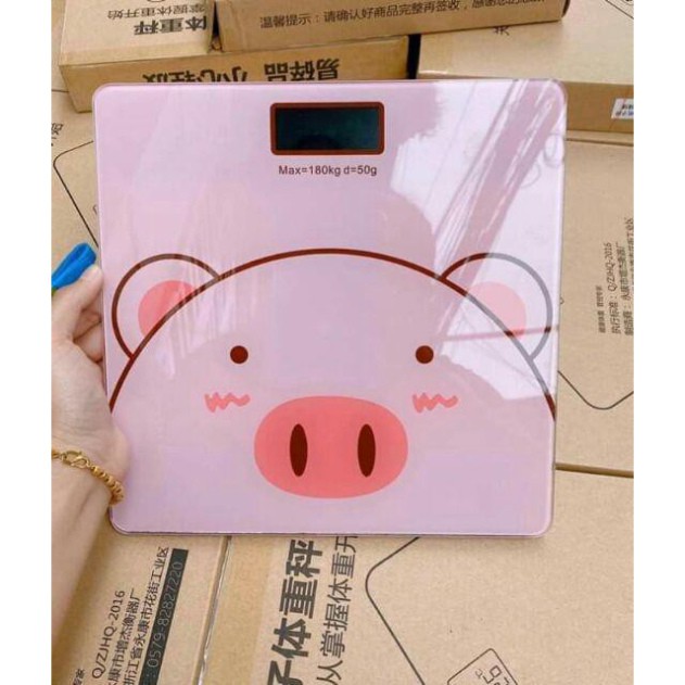 Cân Điện Tử Sức Khỏe Heo Hồng Sạc USB Không Cần Thay Pin