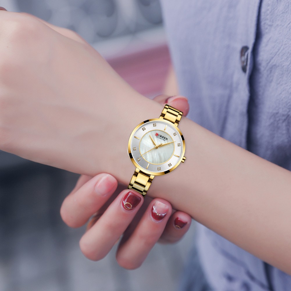 Đồng hồ quartz Curren chống thấm nước kiểu dáng thời trang cho nữ