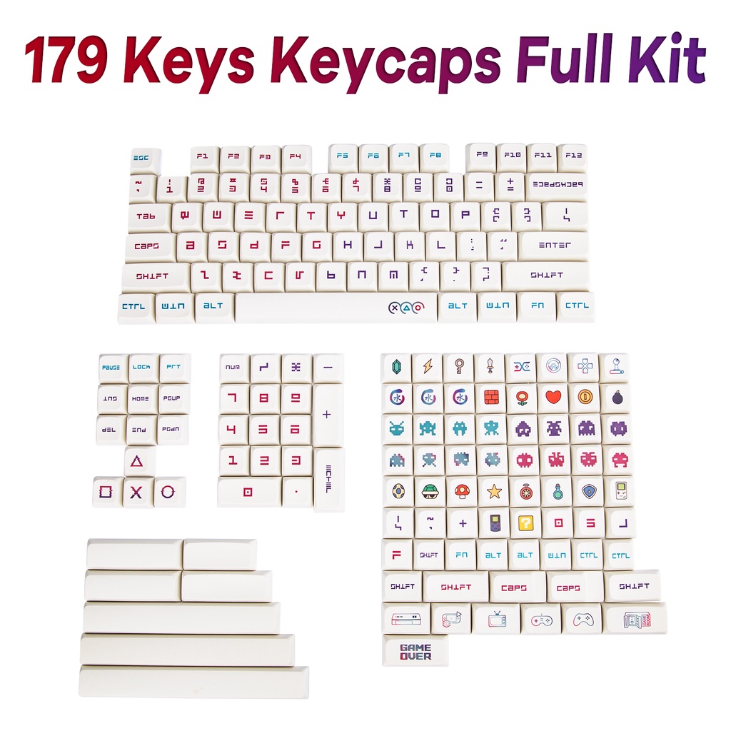 Hồ sơ PBT DSA Cherry MX Công tắc Keycaps 162 Phím Tất cả được đặt Thuốc nhuộm Thăng hoa Bố cục ANSI Bộ phím Keycaps tùy chỉnh cho bàn phím cơ