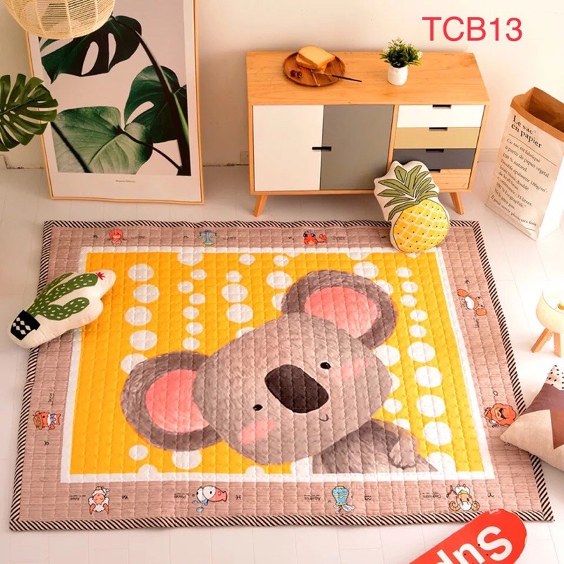 (RẺ NHẤT SHOPEE) Thảm Cotton KT 145x195cm dày 1,5cm siêu kute cho bé (HÀNG CÓ SẴN)