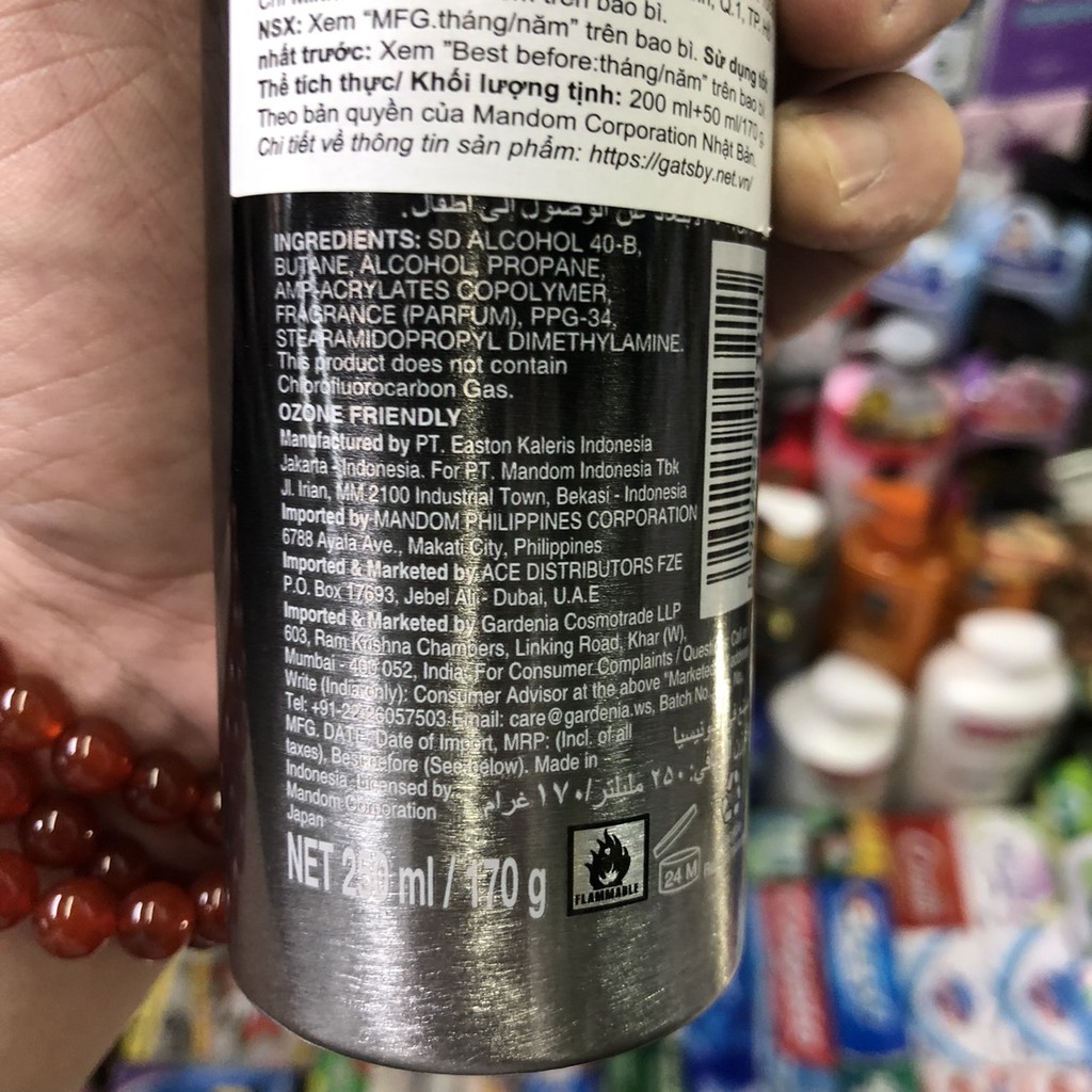 Keo Xịt Tóc Gatsby Siêu Cứng 250ml - level 5 (hàng nhập)