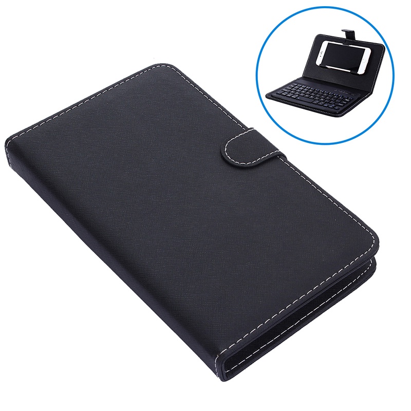 Bàn Phím Bluetooth Không Dây Kèm Bao Da PU Bảo Vệ Điện Thoại Android