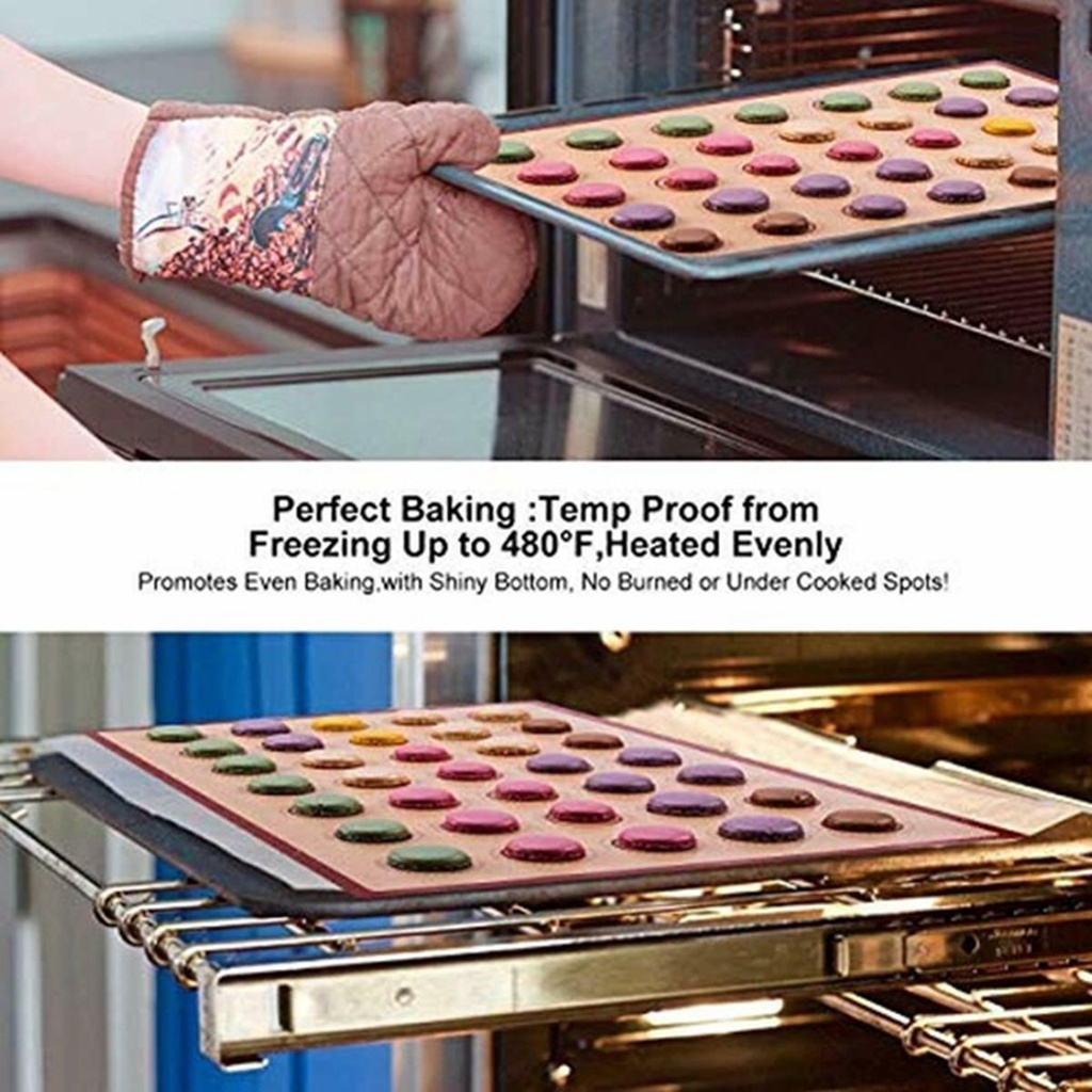 Thảm Silicone Sợi Thủy Tinh Hình Chữ Nhật Chịu Nhiệt Chống Dính Dùng Để Nướng Bánh