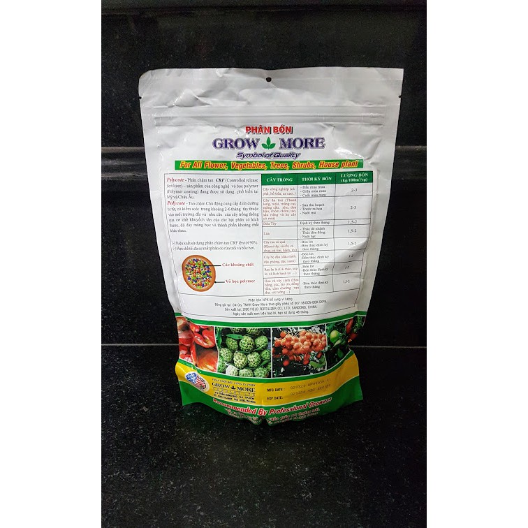 Phân tan chậm Polycote NPK 15-15-15+TE kích rễ, thân, lá, ra hoa sớm.