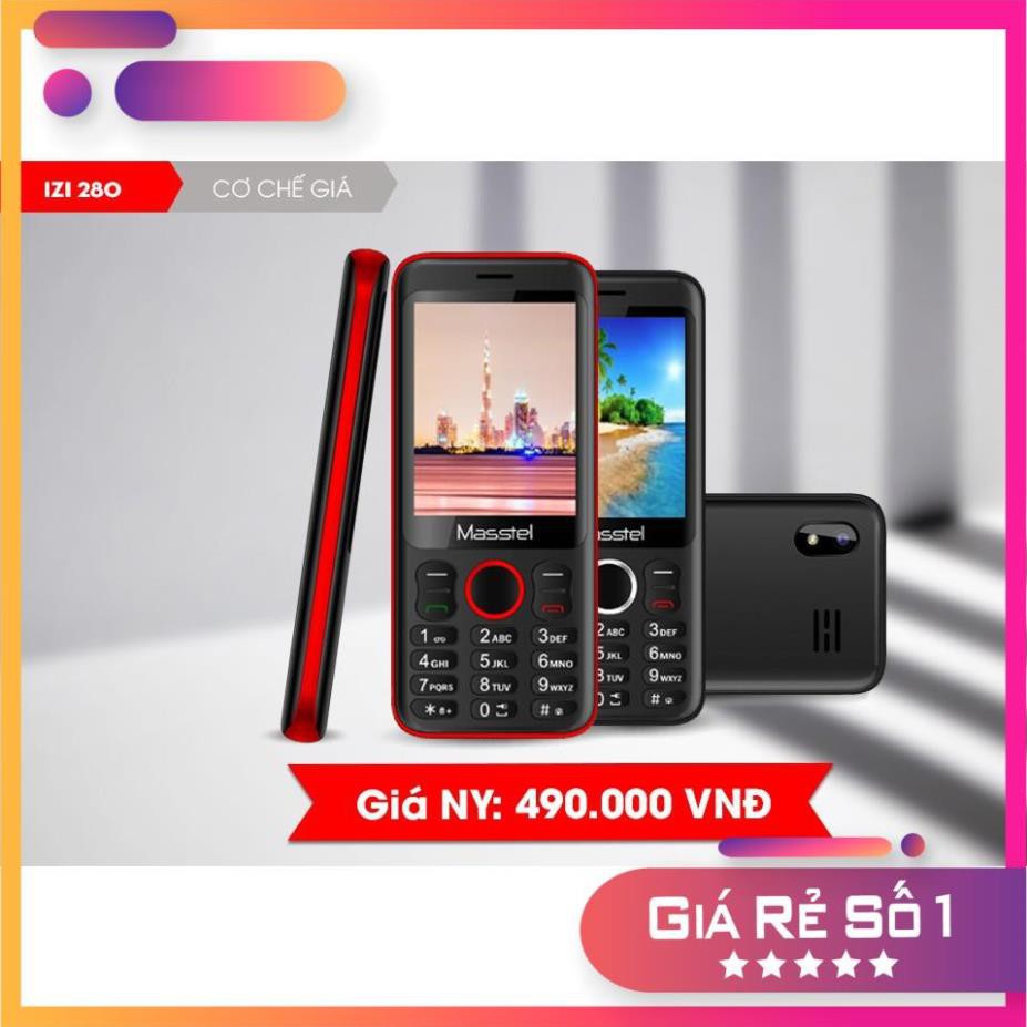 💥 Free Ship💥ĐiệnThoại Masstel Izi 280 Pin Khủng - Loa To Bàn Phím Lớn - Nghe FM Không Cần Tai Nghe