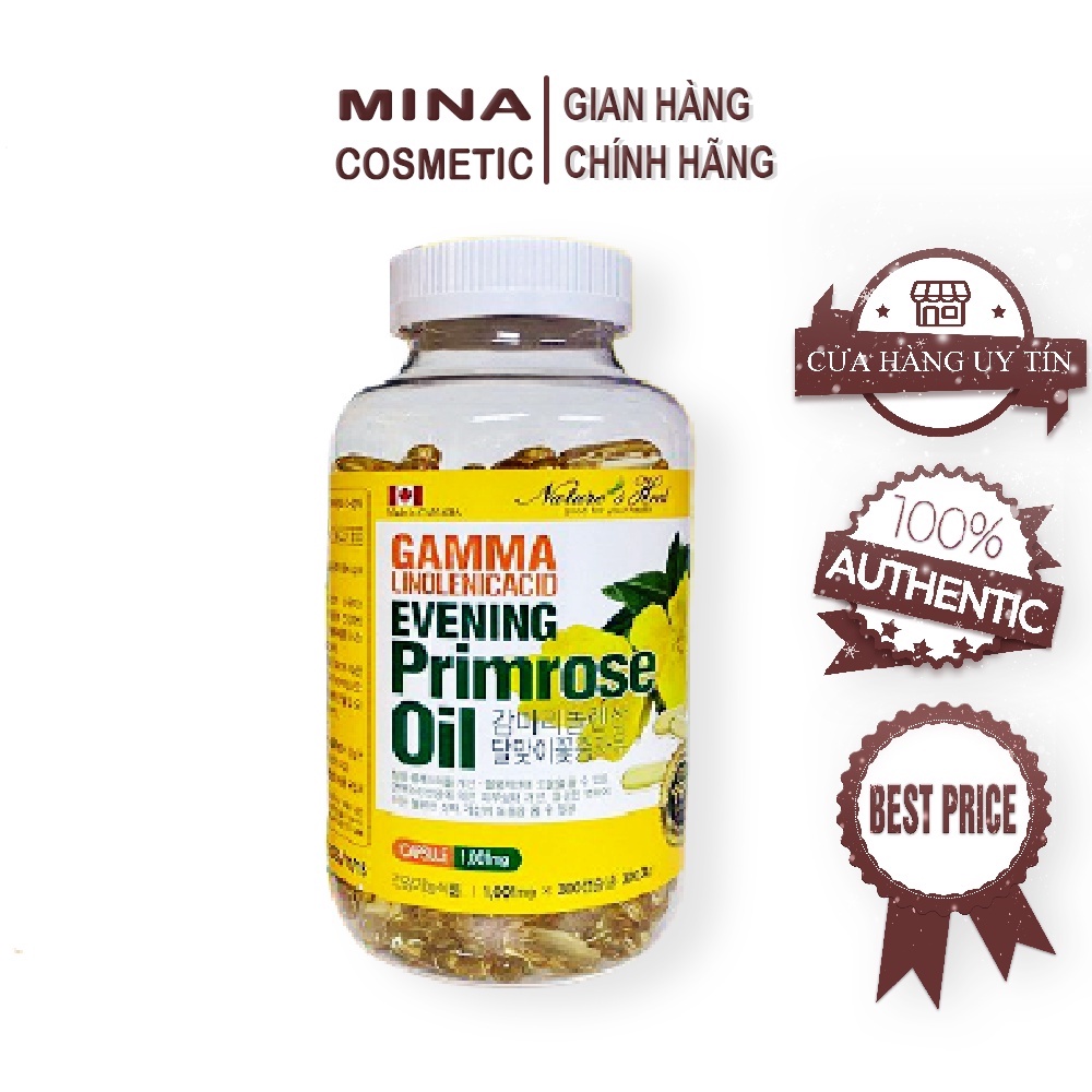 Tinh dầu hoa anh thảo Hàn Quốc Gamma Linolenic Acid 300, viên uống làm đẹp da, cân bằng nội tiết tố nữ, ngăn rụng tóc
