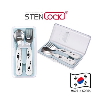 Sét thìa dĩa inox stenlock hàn quốc cho bé tập ăn