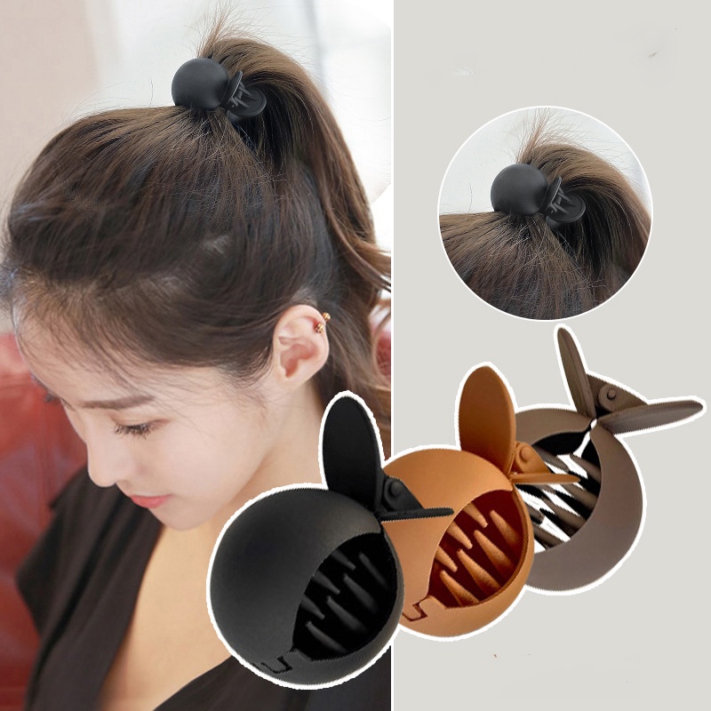 Kẹp tóc đuôi cá tròn màu nhám đơn giản phong cách hàn quốc cho nữ K05