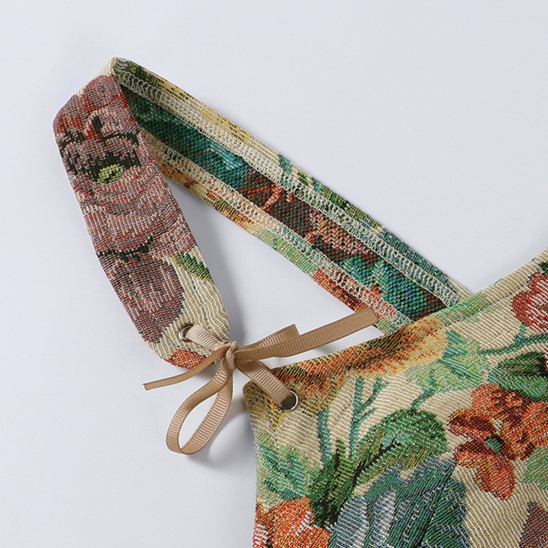 Thắt Lưng Polyester Bản Rộng Không Tay In Họa Tiết Hoa Cổ Điển Nhiều Kích Cỡ Cho Nữ