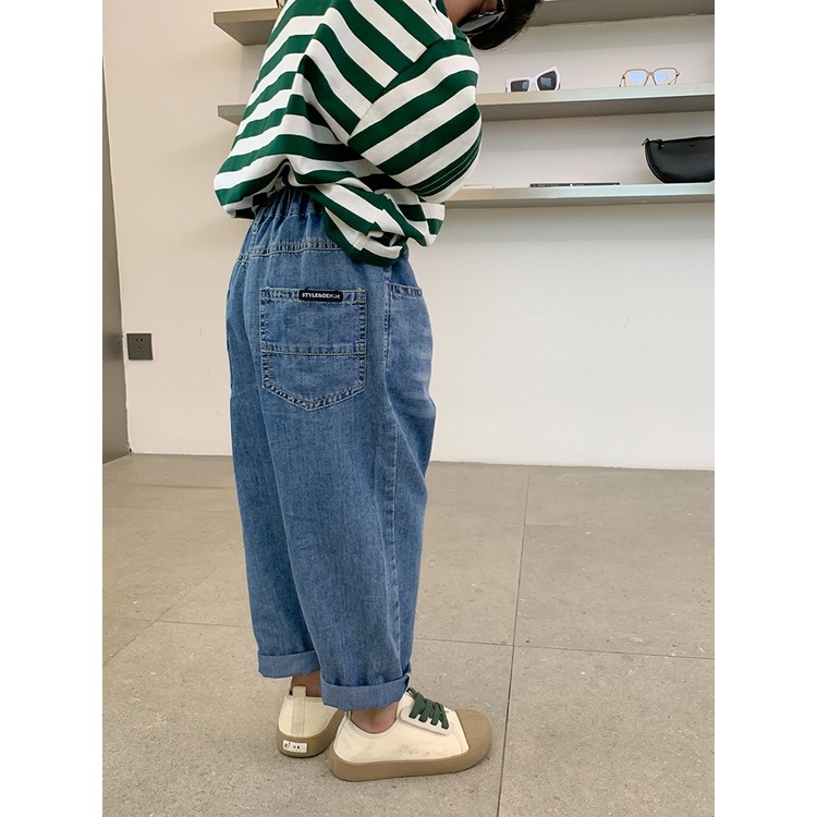 Quần giả Jean dài wax ngang cá tính cho bé Q826 [Chất giả Jean]