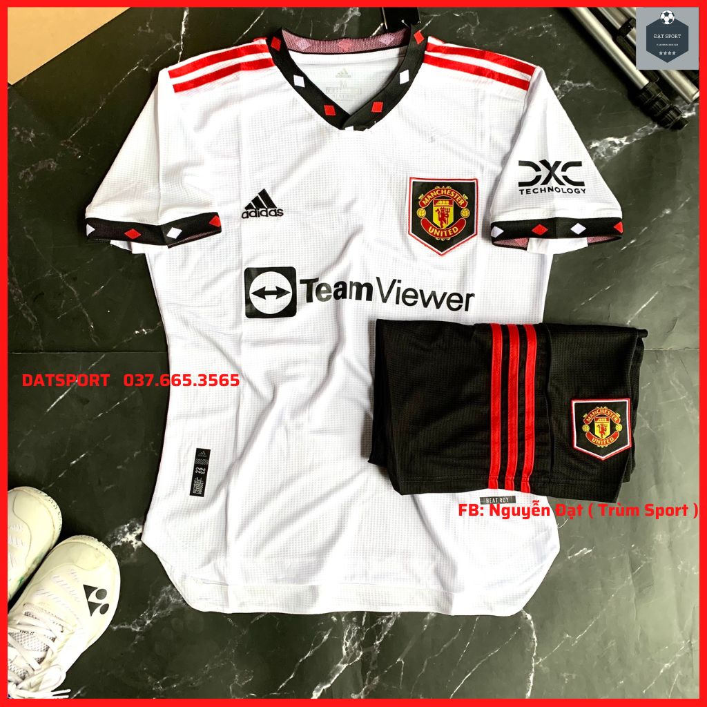 Áo Mu TeamView Trắng 2022/23⚡FREESHIP⚡Bộ Quần Áo Bóng Đá CLB Manchester United 22/23 Hàng Vải Thái