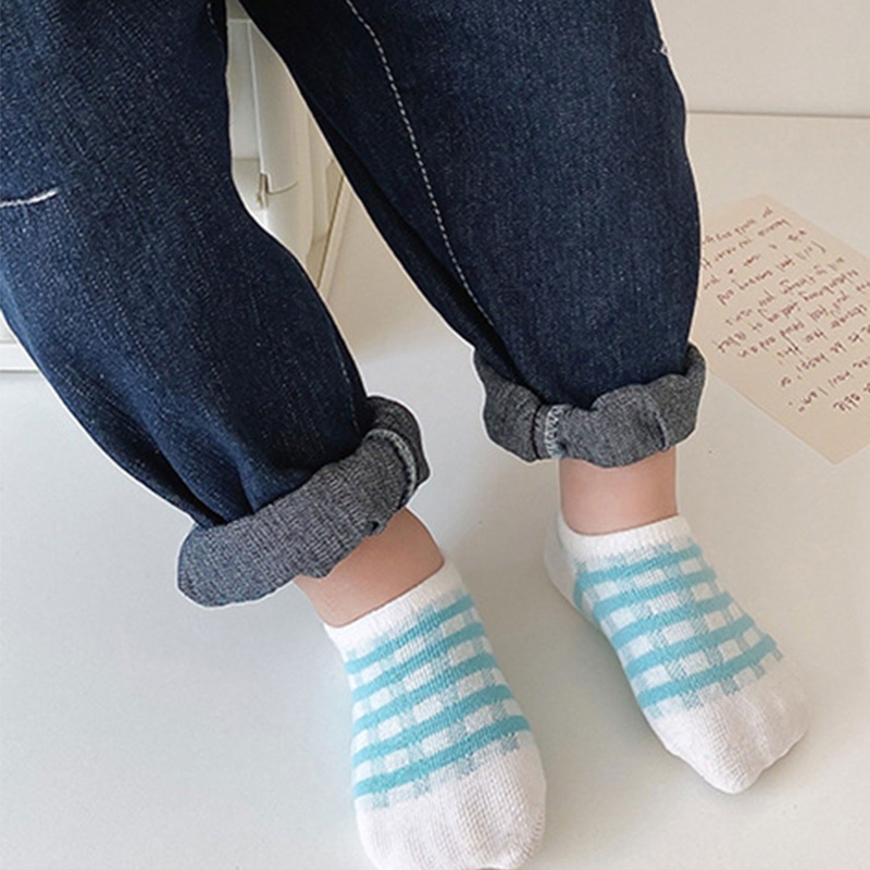 Bộ 5 Đôi Vớ Cổ Thấp In Họa Tiết Gấu / Chanh / Khủng Long Dễ Thương Thời Trang Mùa Hè Cho Bé Sơ Sinh