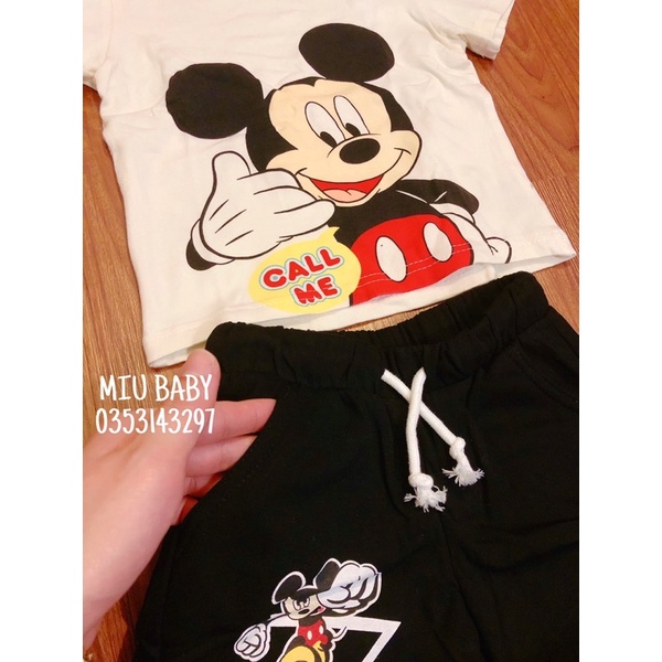 Set bộ Mickey thun cotton bé trai