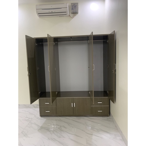 Tủ nhựa Đài Loan 4 cánh Vân gỗ
