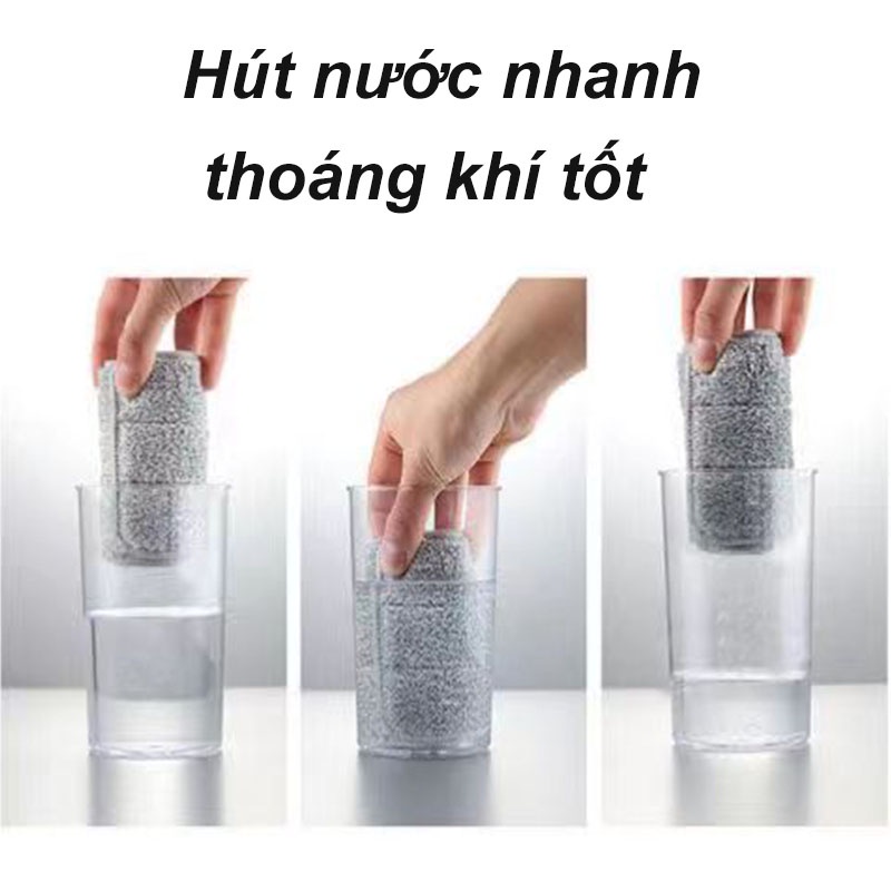 2/5PCS Bông Thay Cây Lau Nhà Tự Vắt Hình Chữ Nhật Size 12x32cm, Thấm Nước Nhanh, Chất Vải Mịn Cao Cấp, Lau Nhà Sạch Bóng