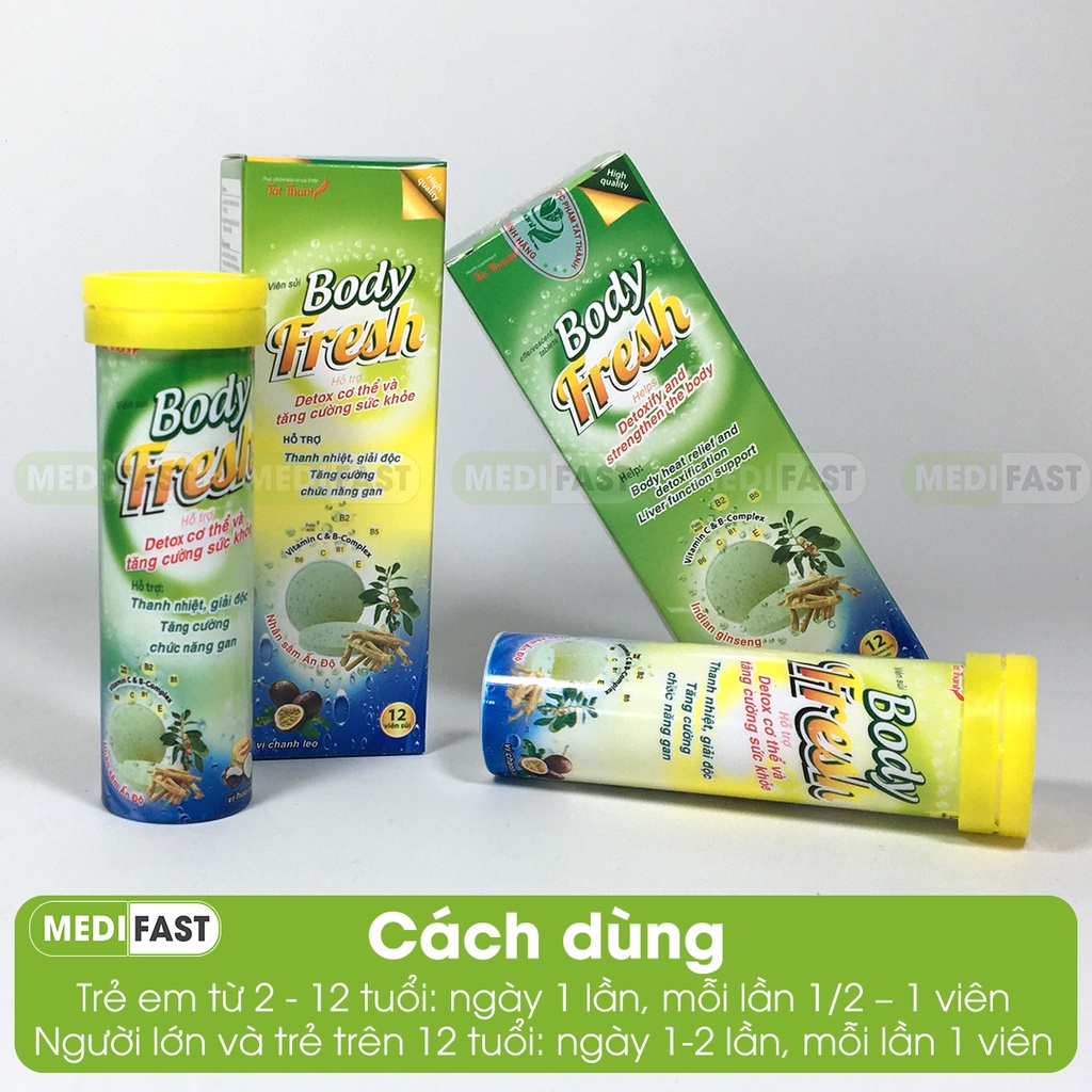 Viên sủi Actiso - Giải độc gan, thanh nhiệt, mát gan - Viên sủi Body fresh, làm nước giải khát rất ngon