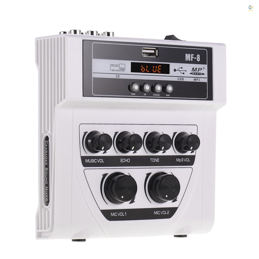 Bộ Trộn Âm Thanh Karaoke Mini Hai Đầu Vào Hỗ Trợ BT Ghi Âm MP3 Cho TV PC