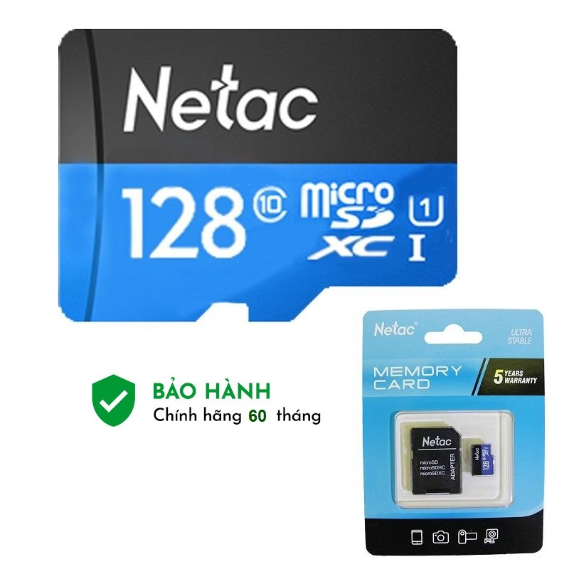 Thẻ Nhớ Micro SD Netac Class 10 dung lượng 32Gb-64Gb-128Gb - Hàng Chính Hãng Bảo Hành 5 Năm